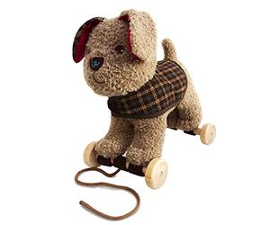 Little Bird Told Me - Percy Pup Pull Along Toy for Baby 6+ Months Unisex - 2-in-1 Soft Toy, Removable Wheels, Removable Dog Coat - British Brand Since 2007