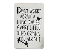Little Birds Singing Everything Will Be Alright Metal Tin Sign Vintage Rustic Encouragement Wall Plaque for Bedroom 8 X 12 inch