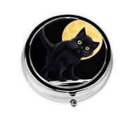 Little Black cat Under the Moon Portable Organizer Case Easy Push Button Opening