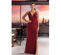 Little Black Dress Women's LBD Collection Burgundy Hollywood Sequin Dress in Black | Size: 16 Little Black Dress Black 16