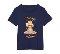 Little Blonde Princess, Anna's Enganted World T-Shirt, Women's Plus, Navy Blue, 6X