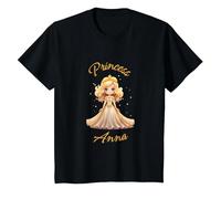 Little Blonde Princess, Anna's Enganted World T-Shirt, Youth, Black, Large