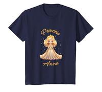 Little Blonde Princess, Anna's Enganted World T-Shirt, Youth, Navy Blue, Small