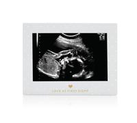 Little Blossoms by Pearhead Polka Dot Keepsake Sonogram Photo Frame, Gray