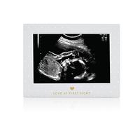 Little Blossoms by Pearhead Polka Dot Keepsake Sonogram Photo Frame, Gray
