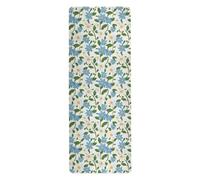 Little Blue Daisies Flowers mens yoga mat for home printed, non slip, nonslip yoga towel and bag tapete para ejercicio 71x26 inches