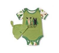 Little Blue House by Hatley Baby Bodysuit with Hat, May The Forest Be with You, 6-12 Months (Pack of 2)