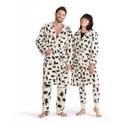 Little Blue House by Hatley Women's Adult Fleece Robes Dressing Gown, White (Black Bears On Natural), X-Large