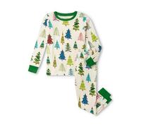 Little Blue House Kids' Long Sleeve Printed Pyjamas, Christmas Trees, 2 Years