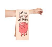 Little Blue House Kitchen Hand/Dish Towels, Don’t Go Bacon My Heart, One Size