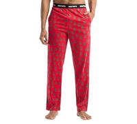 Little Blue House Men's Man Pants Pyjama Bottoms Pajama, Trees On Red, X-Large