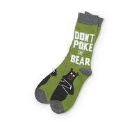 Little Blue House Men's Printed Crew Socks, Don't Poke The Bear, One Size