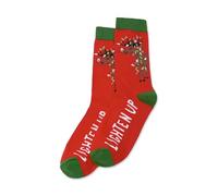 Little Blue House Men's Printed Crew Socks, Lighten Up Moose, One Size