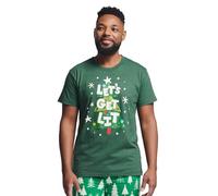 Little Blue House Men's Short Sleeve Pyjama Top Pajama, Christmas Trees, X-Large