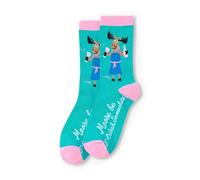 Little Blue House Women's Printed Crew Socks, Moose Be 5 O’Clock, One Size