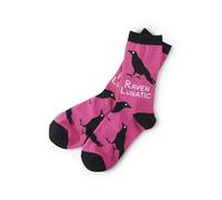 Little Blue House Women's Printed Crew Socks, Raven Lunatic, One Size