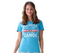 Little Blue House Women's Short Sleeve Tee Pyjama Top, Paddle Your Own Canoe, Medium