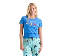 Little Blue House Women's Short Sleeve Tee Pyjama Top Pajama, Tweetest Things, Large