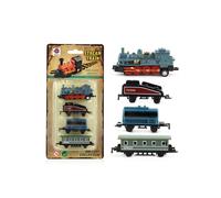 (Little Blue Train) Diecast 1:60 Alloy Toy Car Vehicles Retro Steam Train Pull Back Model Train Kids Toys Set For Boys Gifts