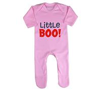 Little Boo Halloween Statement Baby Romper Jumpsuit with feet, 6-12 Months, Pastel Pink