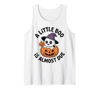Little Boo is Almost Due Cute Halloween Pregnancy Reveal Tank Top