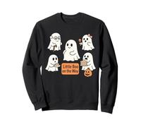 Little Boo on the Way Cute Ghost Pregnancy Reveal Mom Sweatshirt