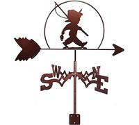 Little Boy Fishing Weather Vane Weathervane Outdoor Stainless Steel Weather Vane Wind Vane Measuring Tools Wind Direction Indicator For Farm Yard Garden Gazebo Decorations
