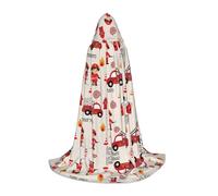 Little Boys And Girls In Firefighters Hooded Cape For Teenagers, Unisex Cloak Robe Hooded Halloween Costume Satin Witches Vampire Cloak Fancy Dress Up Children