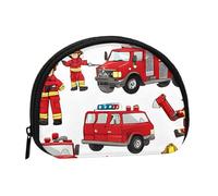 Little Boys and Girls in Firefighters Minis Storage Bag Shell Wallet Small Coin Purse with Minis with Zipper Change Purse for Coin Keys You Can Also Store Any Small Objects You Want