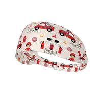 Little Boys and Girls in FireFighters Print Elastic Exercise Headband â€“ Breathable, and Comfortable for Sports, Yoga, Cycling, and More