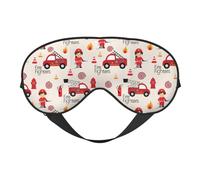 Little Boys and Girls in Firefighters Print Functionality Cozy Eye Mask Adjustable Strap Nap Night Travel Camping Yoga Relax