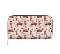 Little Boys and Girls in FireFighters Print Hand Wallet Crafted Lady Wallet for Women Wallet Clutch for Travel Casual Trendy, Black, One Size, Art, Black, One Size, Art