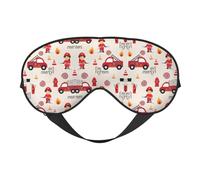 Little Boys and Girls in Firefighters Print Sleep Eye Mask with Adjustable Strap Soft for Airplane Travel Relax Yoga Nap Meditation