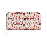 Little Boys and Girls in FireFighters Print Women Wallet Trendy Travel-Friendly 7.9X3.9in Casual Clutch Purse Gift for Ladies, Black, One Size, Art