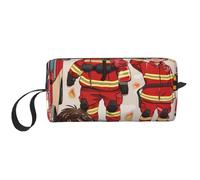 Little Boys and Girls in Firefighters Printed Travel Makeup Bag Portable Cosmetic Bag Makeup Case Toiletry Handbag Organiser for Women