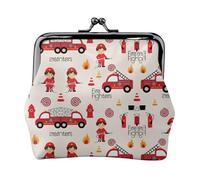 Little Boys and Girls in Firefighters Printing Minimalist Lightweight Wallet for School and Work Commutes,Concerts Travel Kit Wallet
