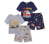 Little Boys Dinosaur Pyjamas Sets Cotton Short Sleeve Summer Pjs for Kids Pajamas 2-7 Years Sleepwear - 4-Piece