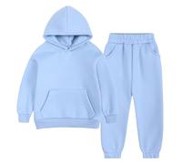 Little Boys Girls Hooded Sweatshirt and Jogger Pants Set Kids Fleece Pullover Hoodie Sweatpants 2 Pieces Tracksuit Sweatsuit for Age 2-7 Years Blue