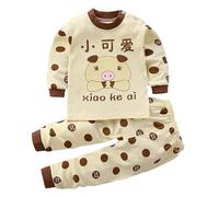Little Boys Girls Pajamas Dinosaur Animals 2 Piece Train Toddler Kids Cartoon Sleepwear Fall Clothes Set Light Yellow