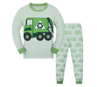 Little Boys Pajamas Dinosaur 2 Piece Train Toddler Sleepwear Fall Winter Clothes Set Toddler Boy Outfit with Tie