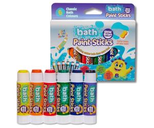 Little Brian - Bath Paint Sticks, 6 Pack, Bath Crayons, Kids Paint Pens Twist Up & Down, Mess-Free Painting, Easy-to-Use, Easy Clean Up