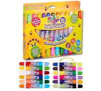 Little Brian Flip Paint Sticks For Kids - 12 Pack with 24 Assorted Colours, Twin Tips, Double-Ended - Mess-Free, Easy Clean Up, Fast Drying Action, Vibrant Colours, Multi-Surface, Twist & Paint