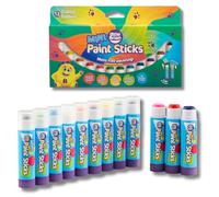 Little Brian Mini Paint Sticks For Kids - 12 Pack Assorted Colours - For Little Hands, Mess-Free, Easy Clean Up, Fast Drying Action, Vibrant Colours, Multi-Surface, Twist & Paint