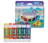 Little Brian Paint Sticks - Bath Crayons, 6 Pack Paint Sticks | Bath Crayons, Mess-Free, Easy Clean Up, Fast Drying Action, Vibrant Colours, Multi-Surface