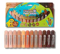 Little Brian Paint Sticks For Kids - 12 Pack Assorted People Colours - Mess-Free, Easy Clean Up, Fast Drying Action, Vibrant Colours, Multi-Surface, Twist & Paint