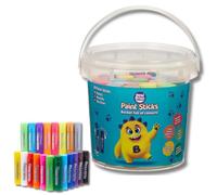 Little Brian Paint Sticks For Kids - 20 Pack Assorted Colours & Fun Storage Bucket - Mess-Free, Easy Clean Up, Fast Drying Action, Vibrant Colours, Multi-Surface, Twist & Paint