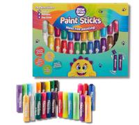 Little Brian Paint Sticks - Colour Assortment, 24 Pack Paint Sticks, Kids Paint Pens Twist Up & Down, Mess-Free Painting, Easy-to-Use Paint Sticks, Easy Clean Up