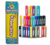 Little Brian Paint Sticks - Assorted Colours and Storage Tube, 30 Pack Paint Sticks, Kids Paint Pens Twist Up & Down, Mess-Free Painting, Easy-to-Use Paint Sticks, Easy Clean Up