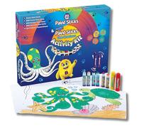Little Brian Sea Creature Kids Painting Set Complete Kit - Toddler Painting Set with 20 Sea Creatures Sheets, 6 Classic Paint Sticks, 6 Mini Classic Paint Sticks, 4 Mini Neon Pains Sticks