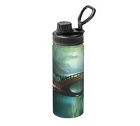 Little Bridge in the East 18OZ sports thermos bottle, stainless steel, full print, suitable for outdoor, commuting, camping stool